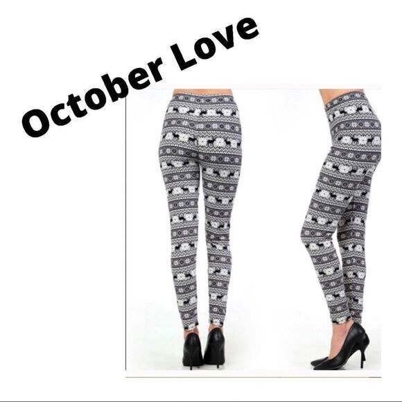 Buyer Rated ⭐️⭐️⭐️⭐️⭐️ Super Soft Gray Winter Patterned Leggins. - Picture 1 of 5